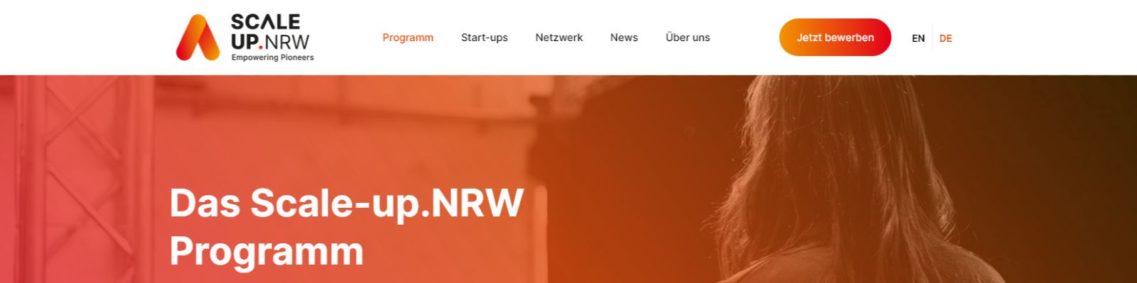 Screenshot Website scale-up.nrw
